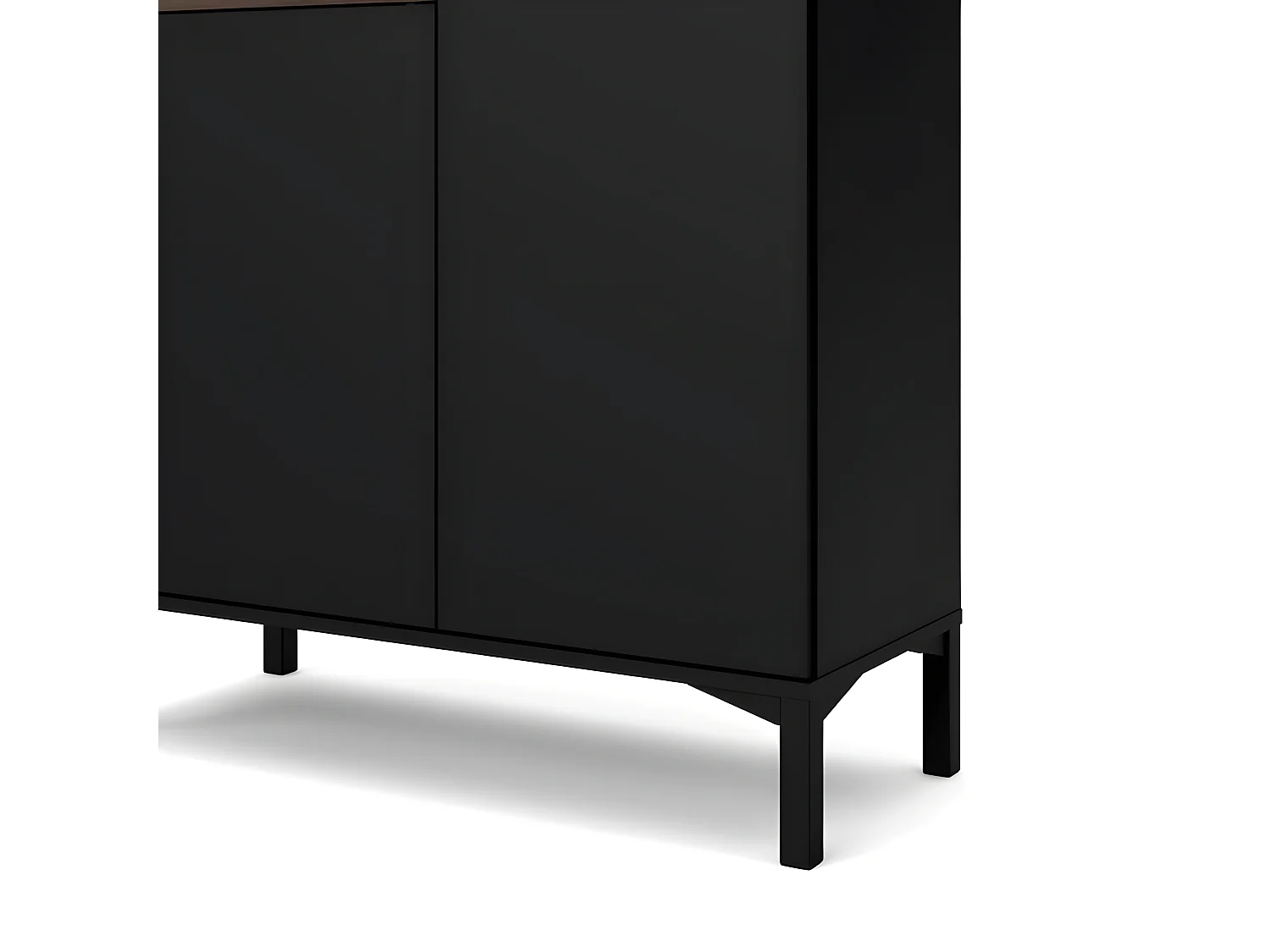 Rosa Buffet 2 portes, 1 tiroir et 1 compartiment noir et noyer.