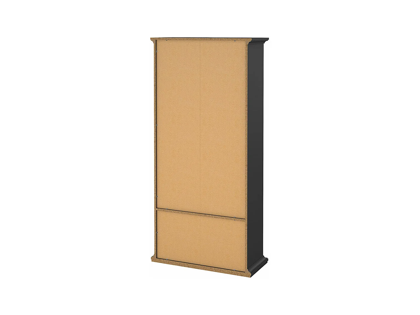 Venedig Vitrinenschrank 2 Glastüren und 2 Schubladen matt grau.