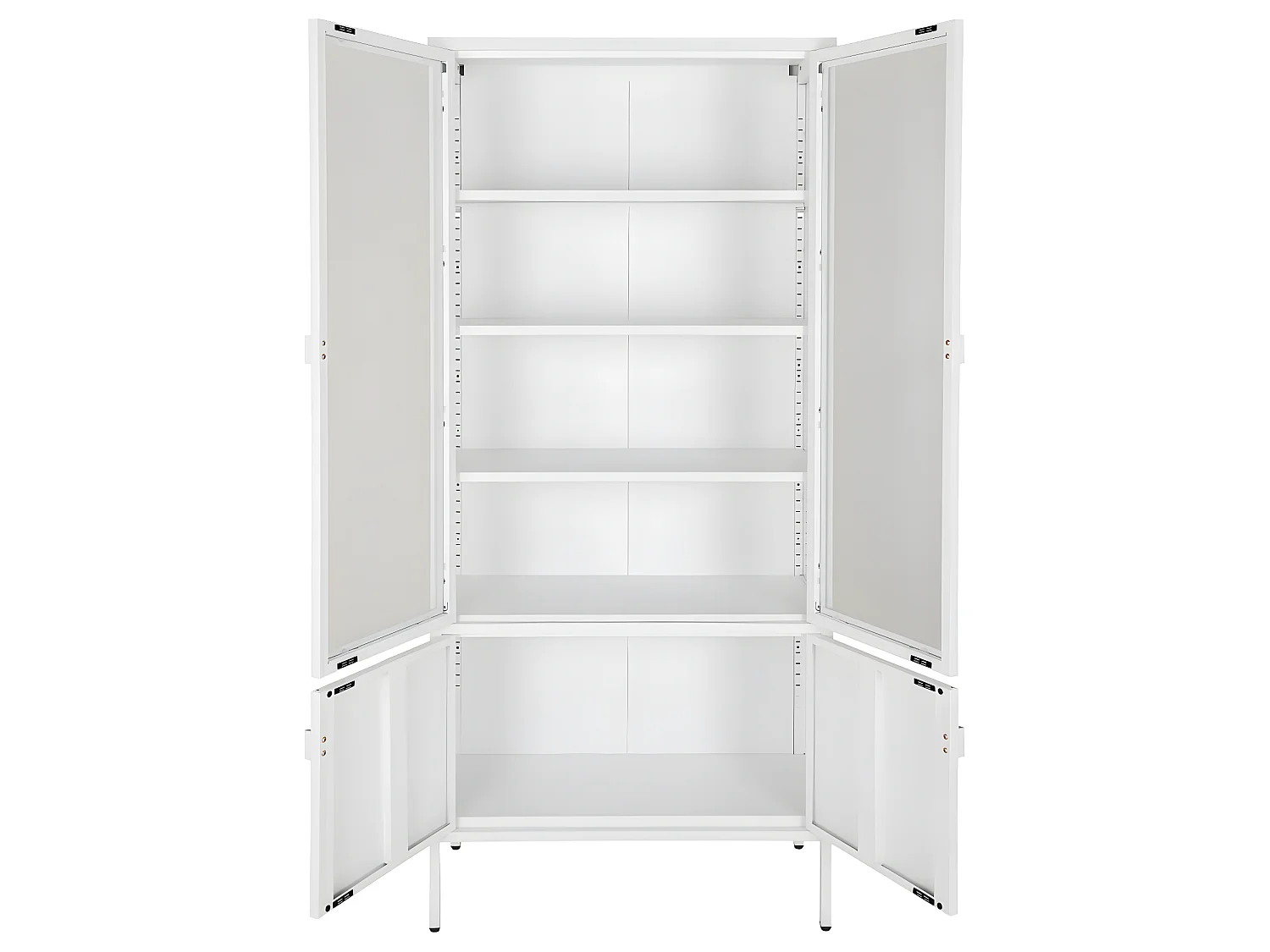 Brisbane Vitrinenschrank 4 Türen weiß.