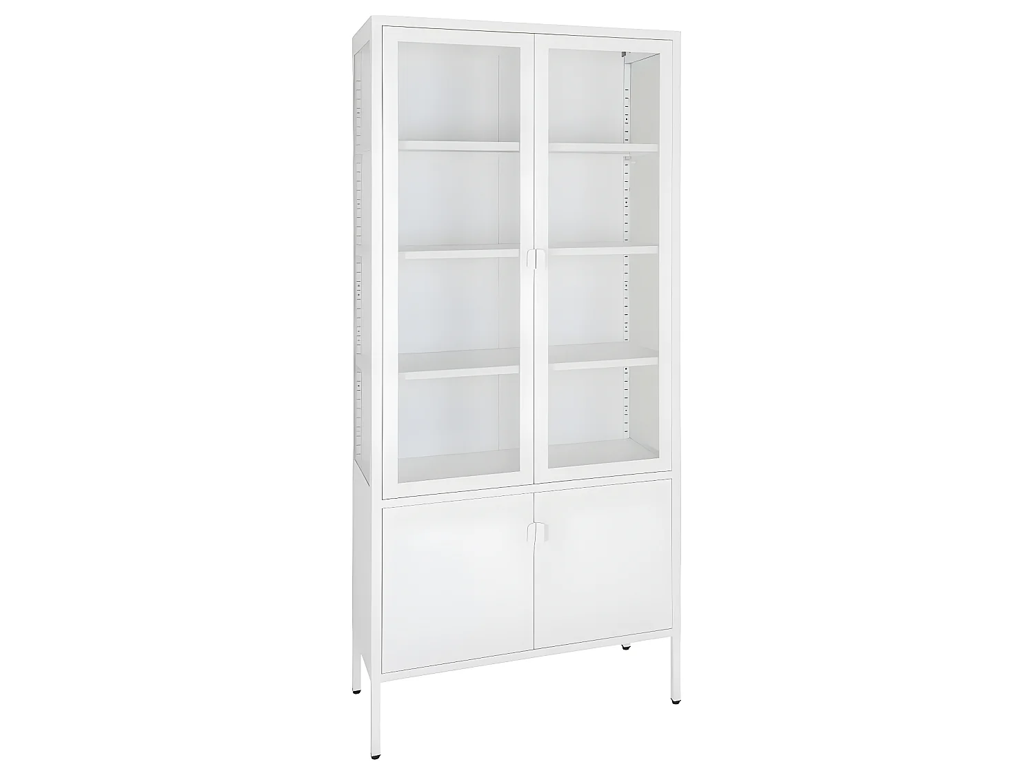 Brisbane Vitrinenschrank 4 Türen weiß.