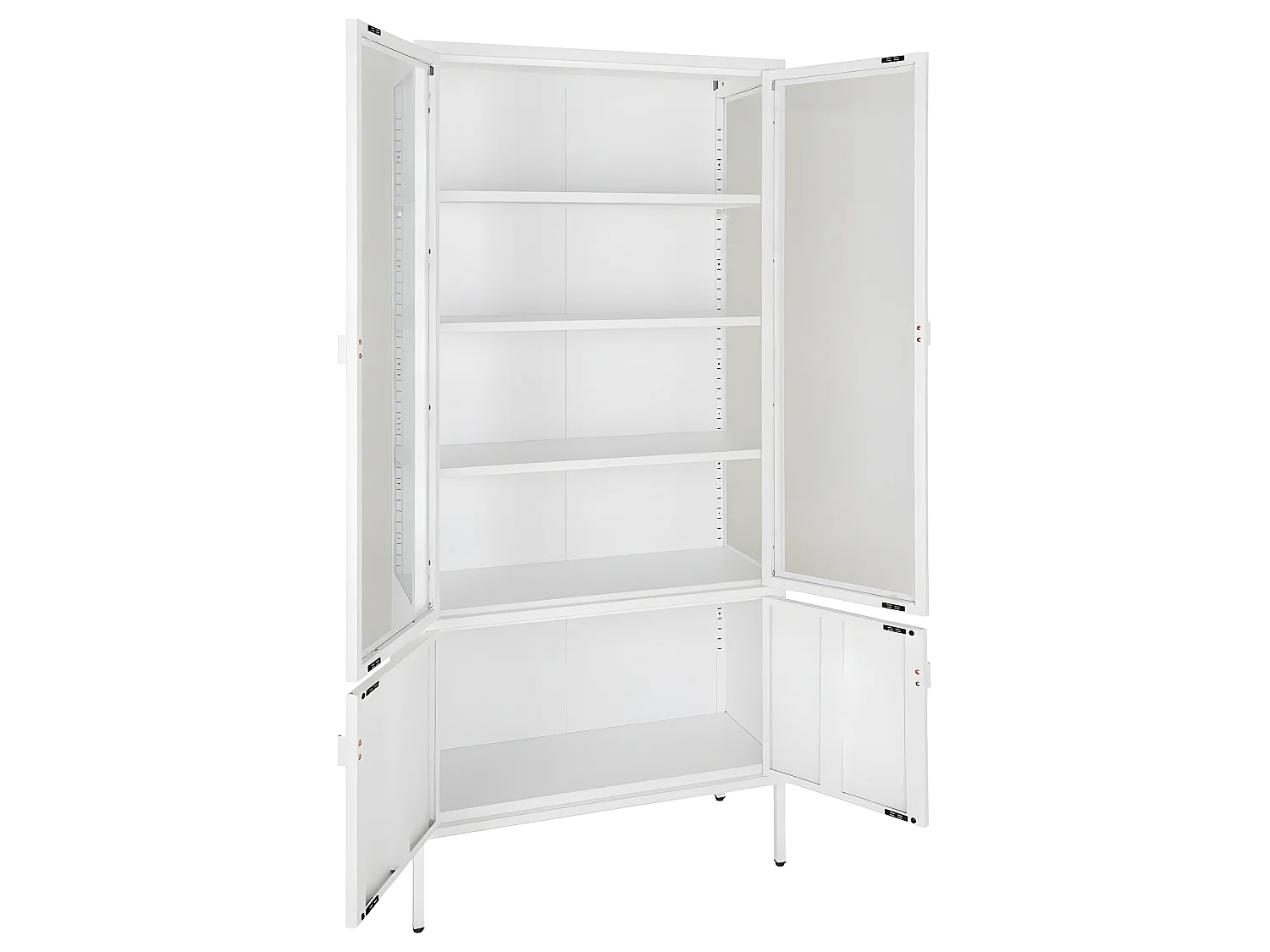 Brisbane Vitrinenschrank 4 Türen weiß.