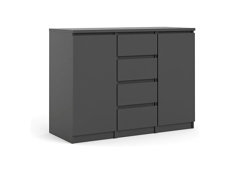 Nada Buffet 2 portes et 4 tiroirs, noir mat.