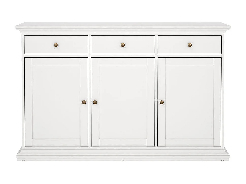 Venedig Buffet 3 portes et 3 tiroirs, largeur 143 cm, hauteur 91 cm, blanc.