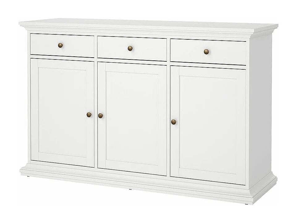 Venedig Buffet 3 portes et 3 tiroirs, largeur 143 cm, hauteur 91 cm, blanc.