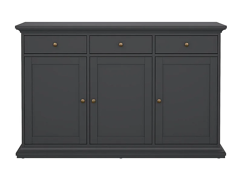 Venedig Buffet 3 portes et 3 tiroirs, gris mat.