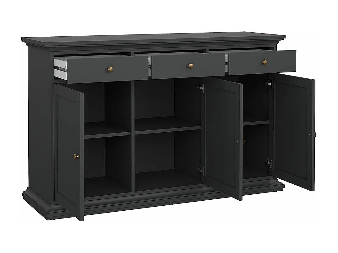 Venedig Buffet 3 portes et 3 tiroirs, gris mat.