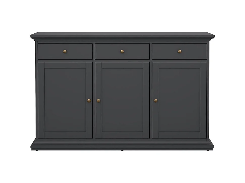 Venedig Buffet 3 portes et 3 tiroirs, gris mat.