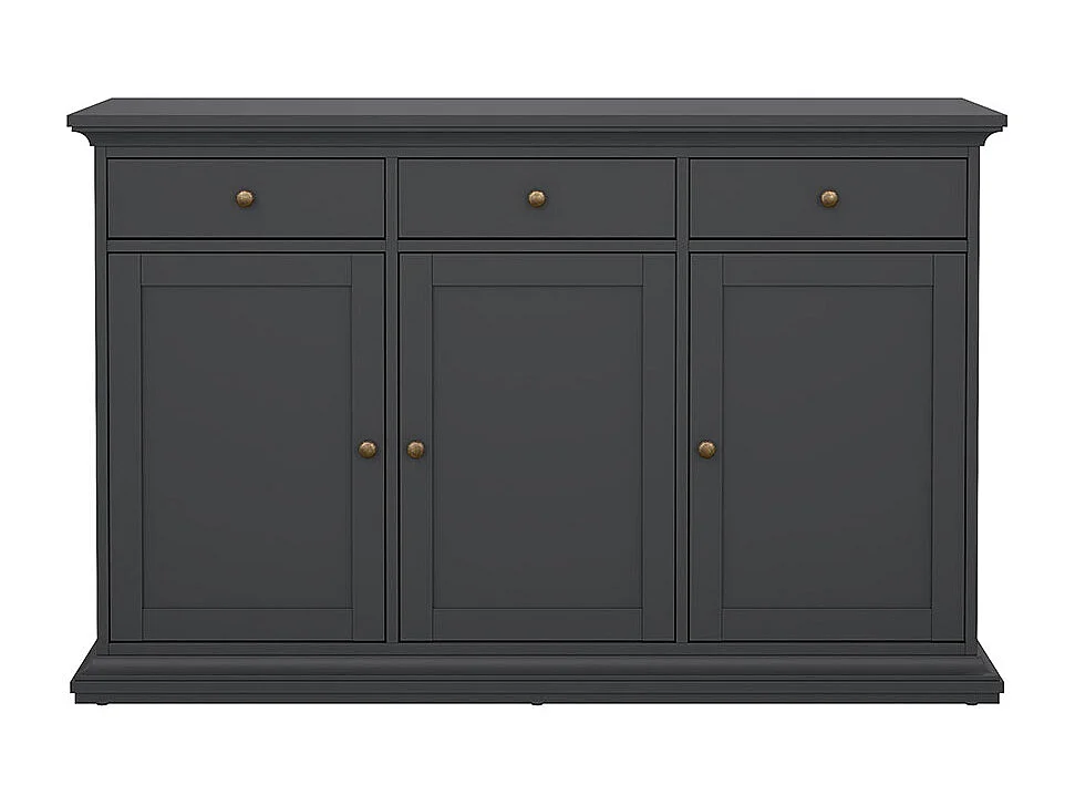 Venedig Buffet 3 portes et 3 tiroirs, gris mat.