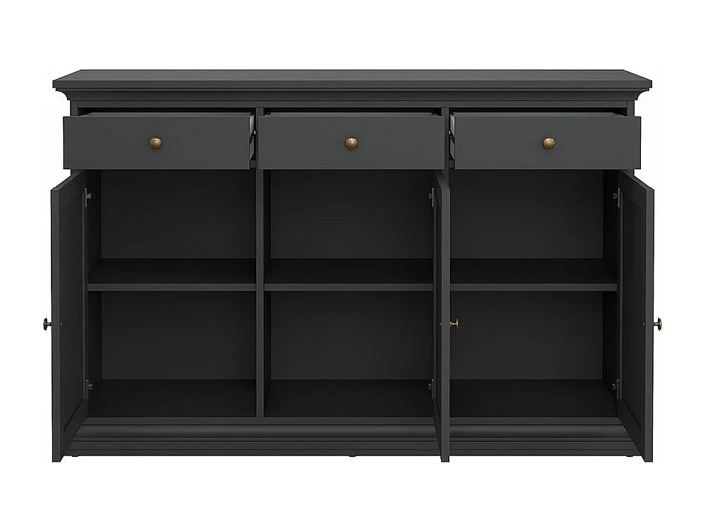 Venedig Buffet 3 portes et 3 tiroirs, gris mat.