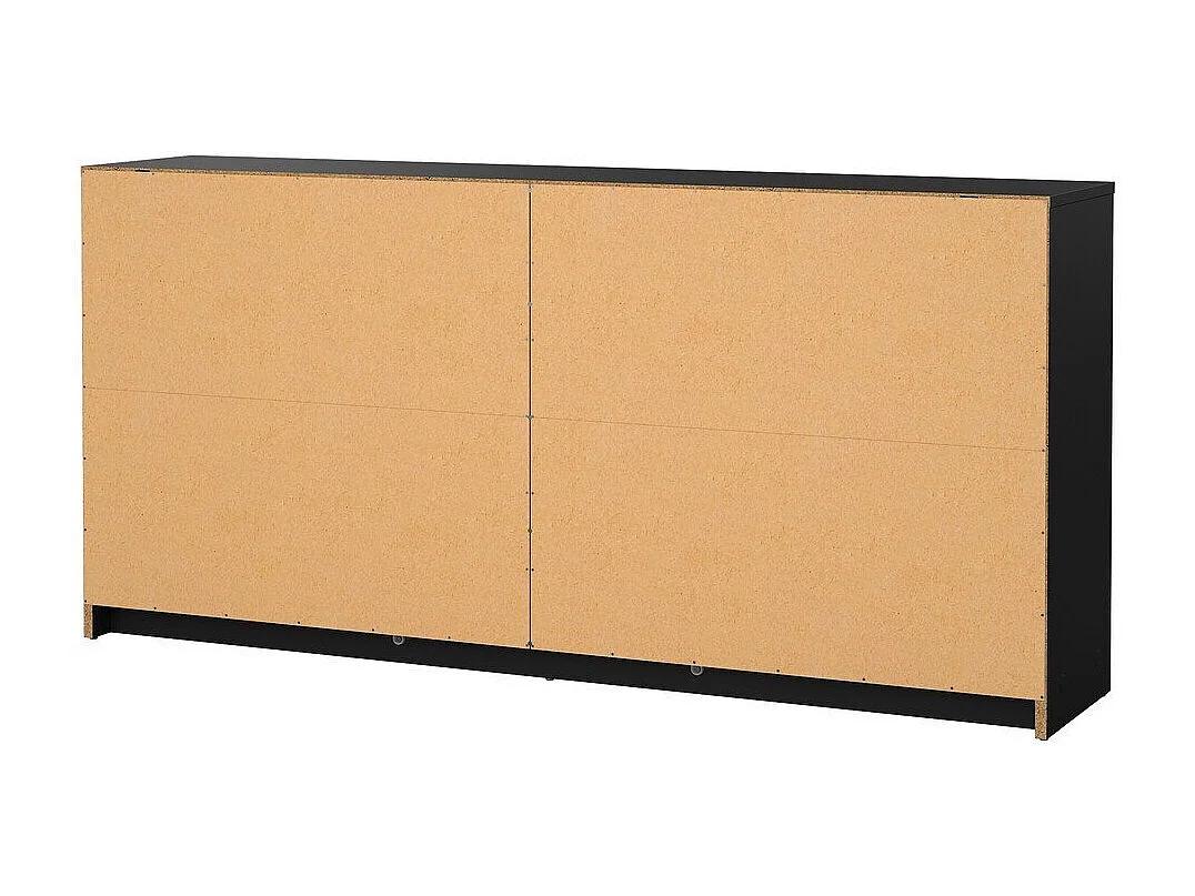 Maria kommode breed met 6 lades, zwart.