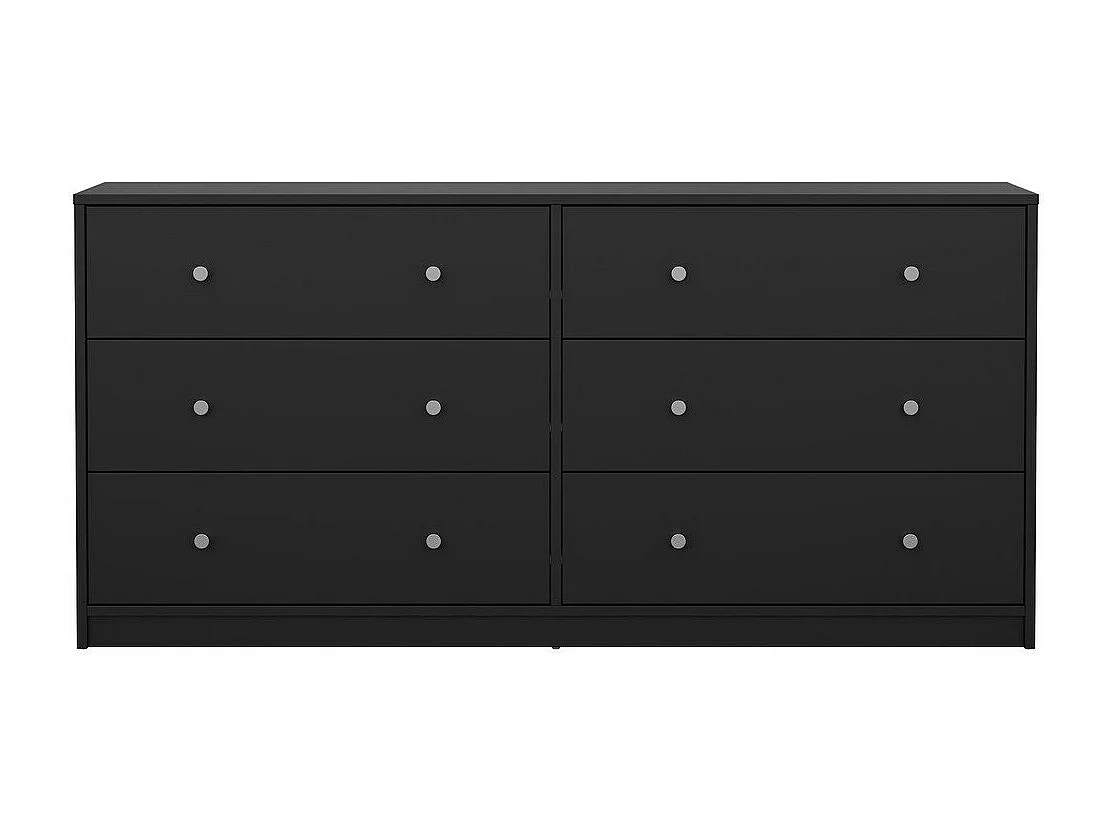 Maria Kommode breit mit 6 Schubladen, schwarz.