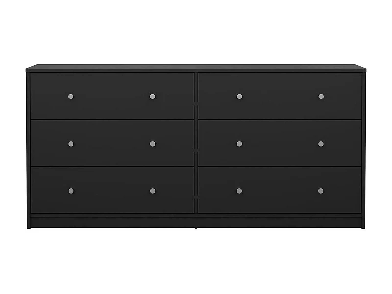 Maria kommode breed met 6 lades, zwart.