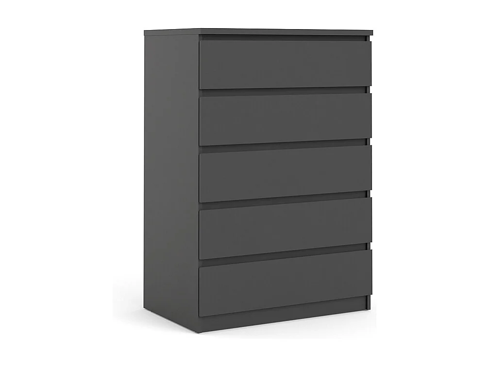Nada Commode large avec 5 tiroirs, mat noir.