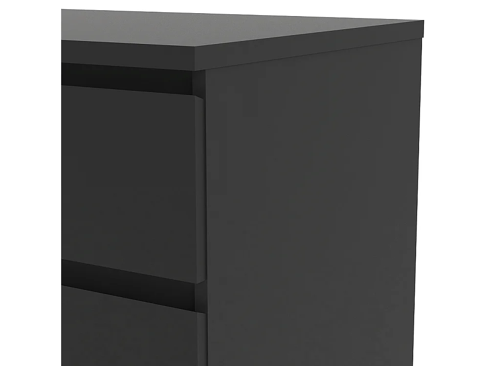 Nada kommode breed met 5 lades, mat zwart.
