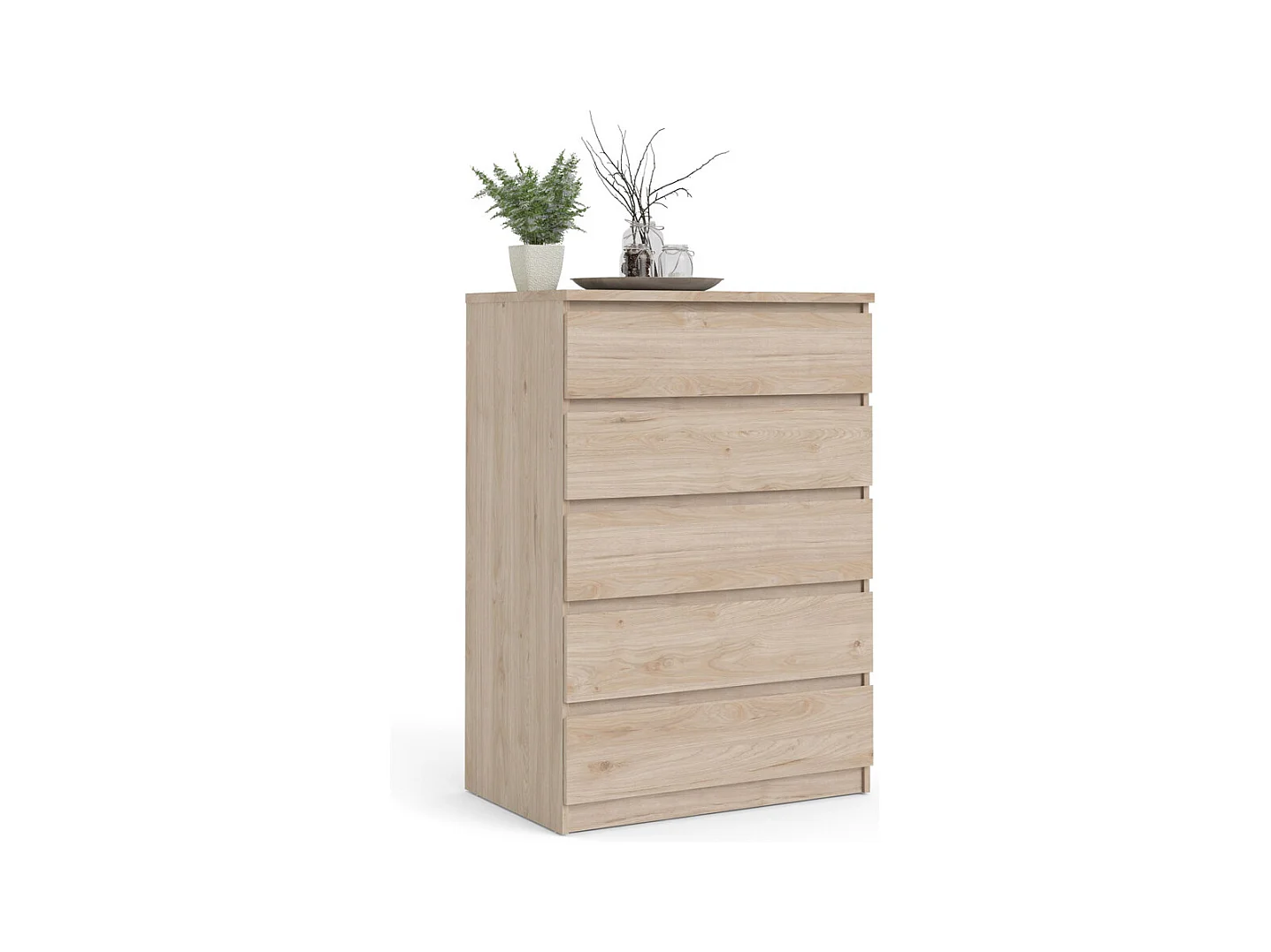 Nada Kommode 5 Schubladen Hickory-Dekor.