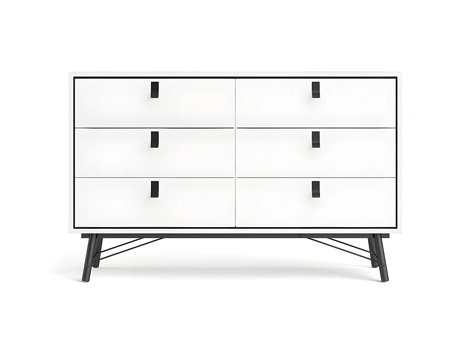 Rye Commode large 6 tiroirs, blanc mat.