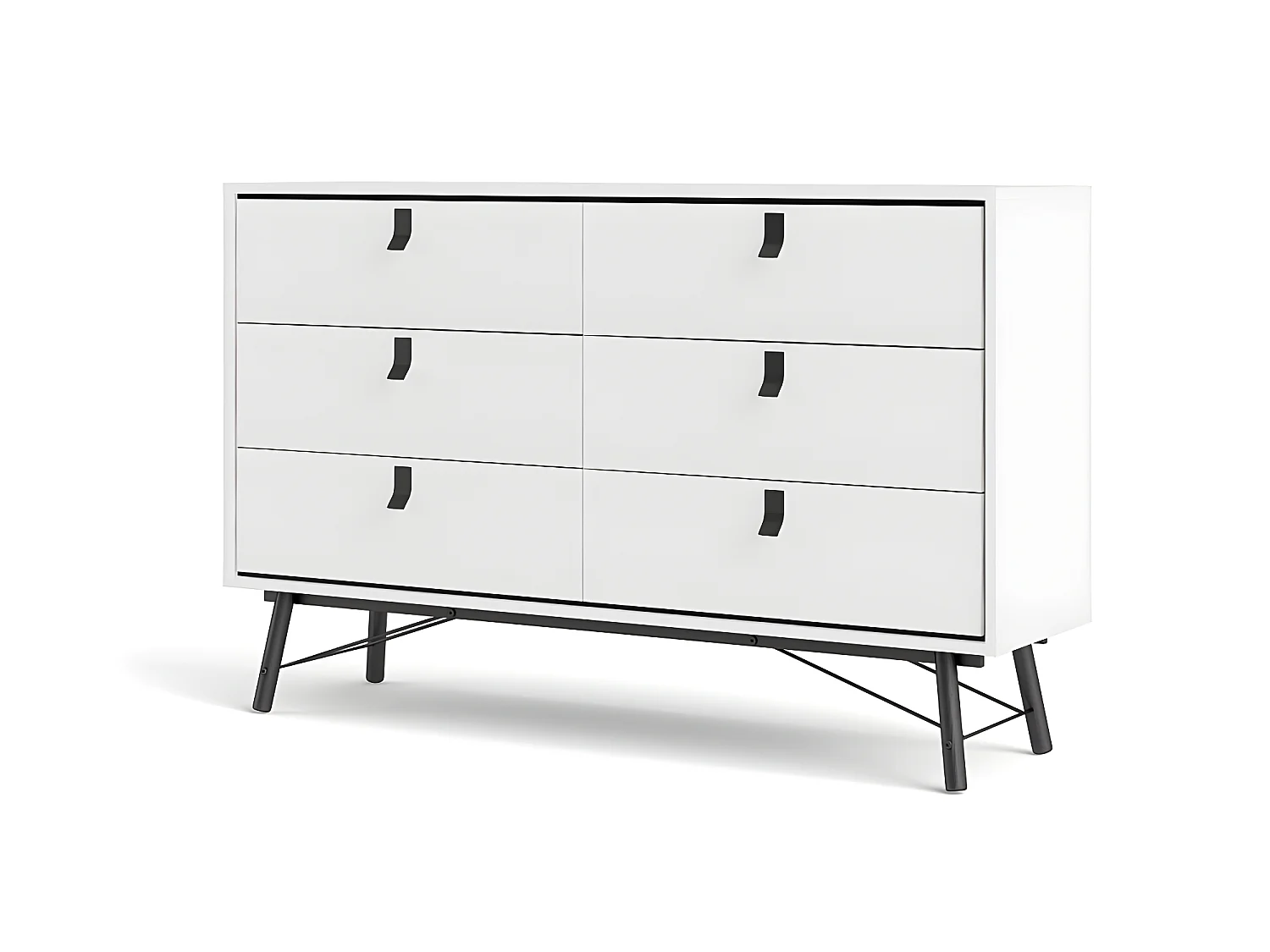 Rye Commode large 6 tiroirs, blanc mat.