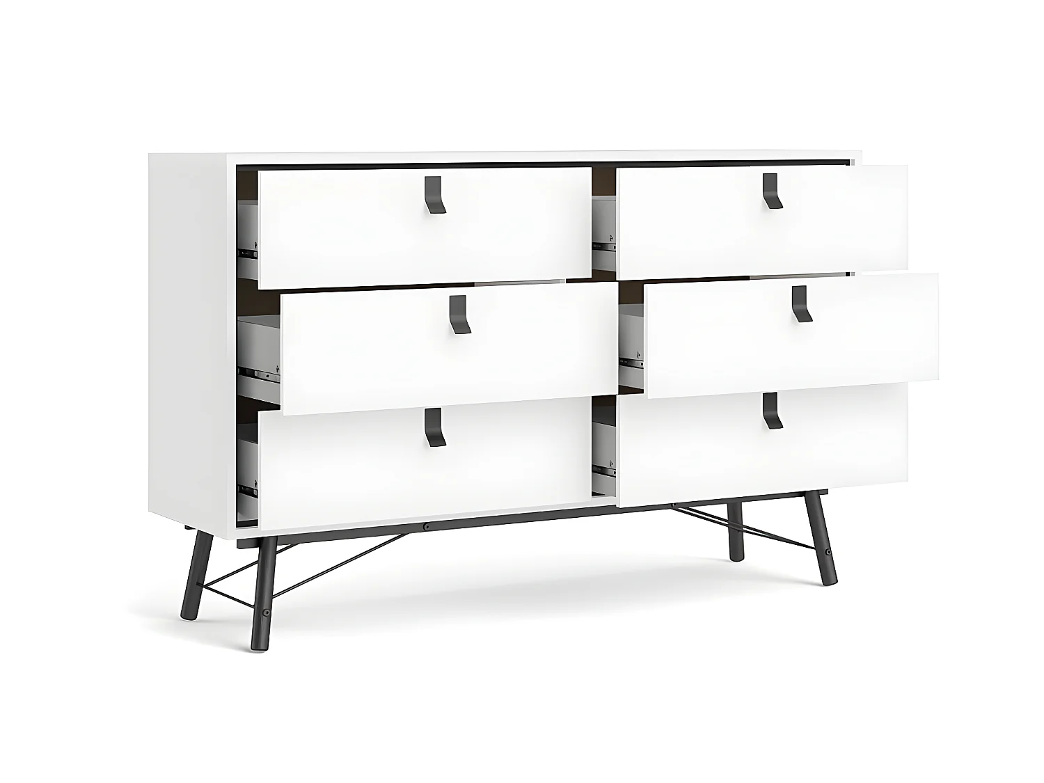 Rye Commode large 6 tiroirs, blanc mat.