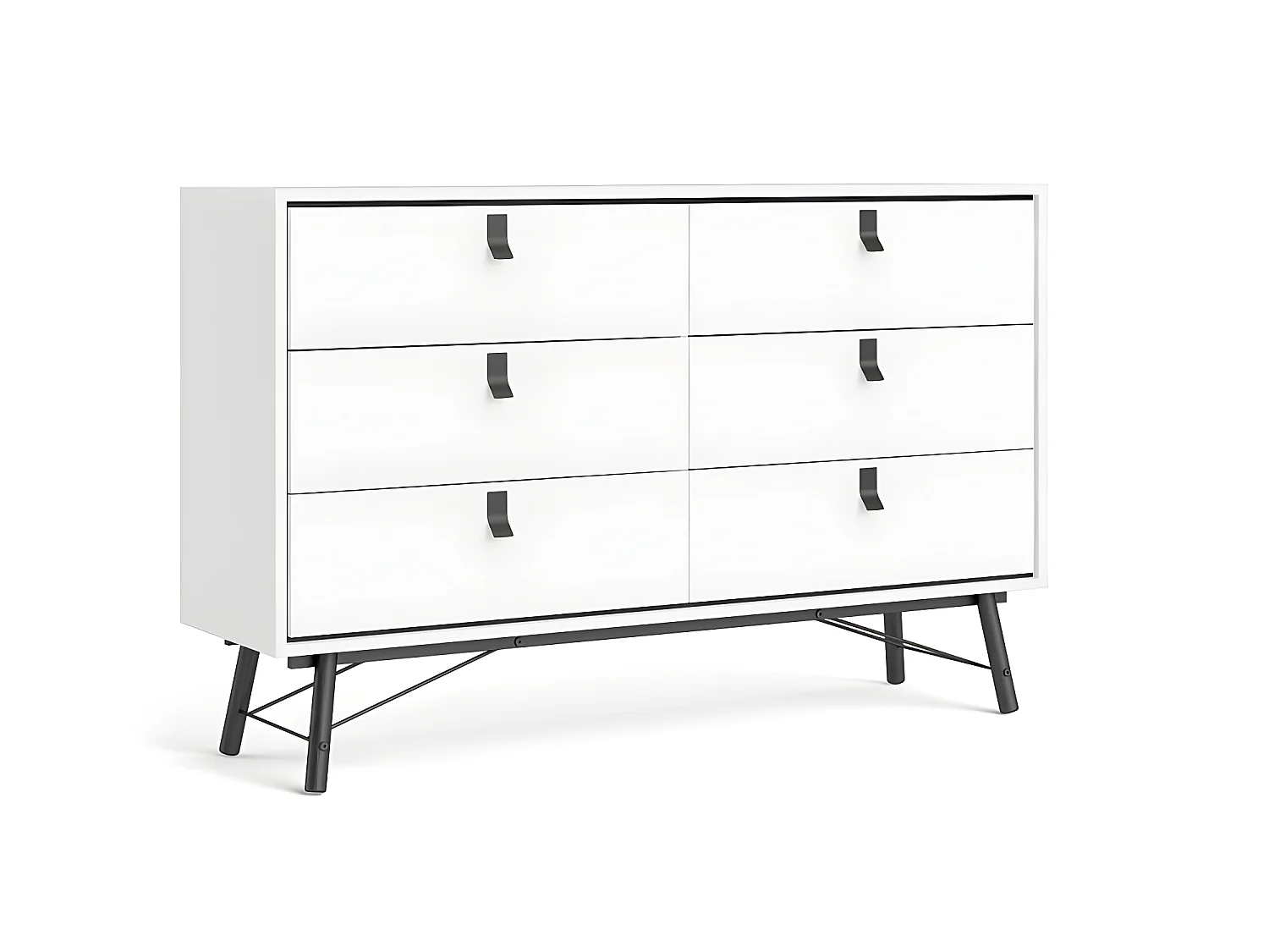 Rye Commode large 6 tiroirs, blanc mat.