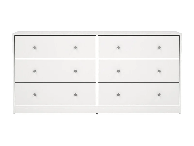 Maria Kommode breit mit 6 Schubladen, weiss.