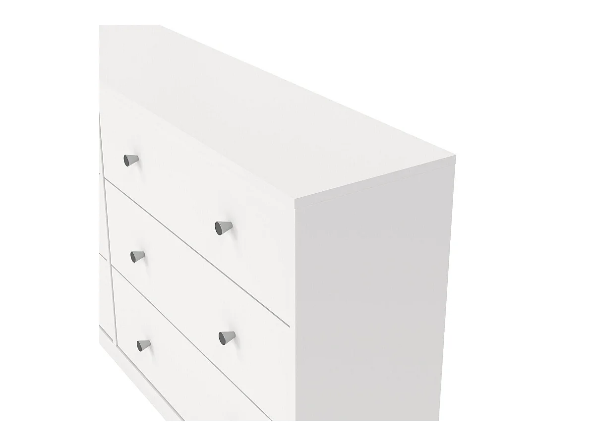 Maria Kommode breit mit 6 Schubladen, weiss.