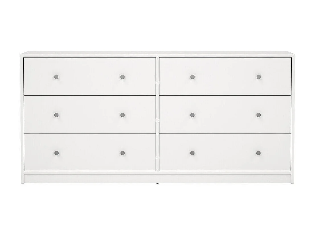 Maria kommode breed met 6 lades, wit.