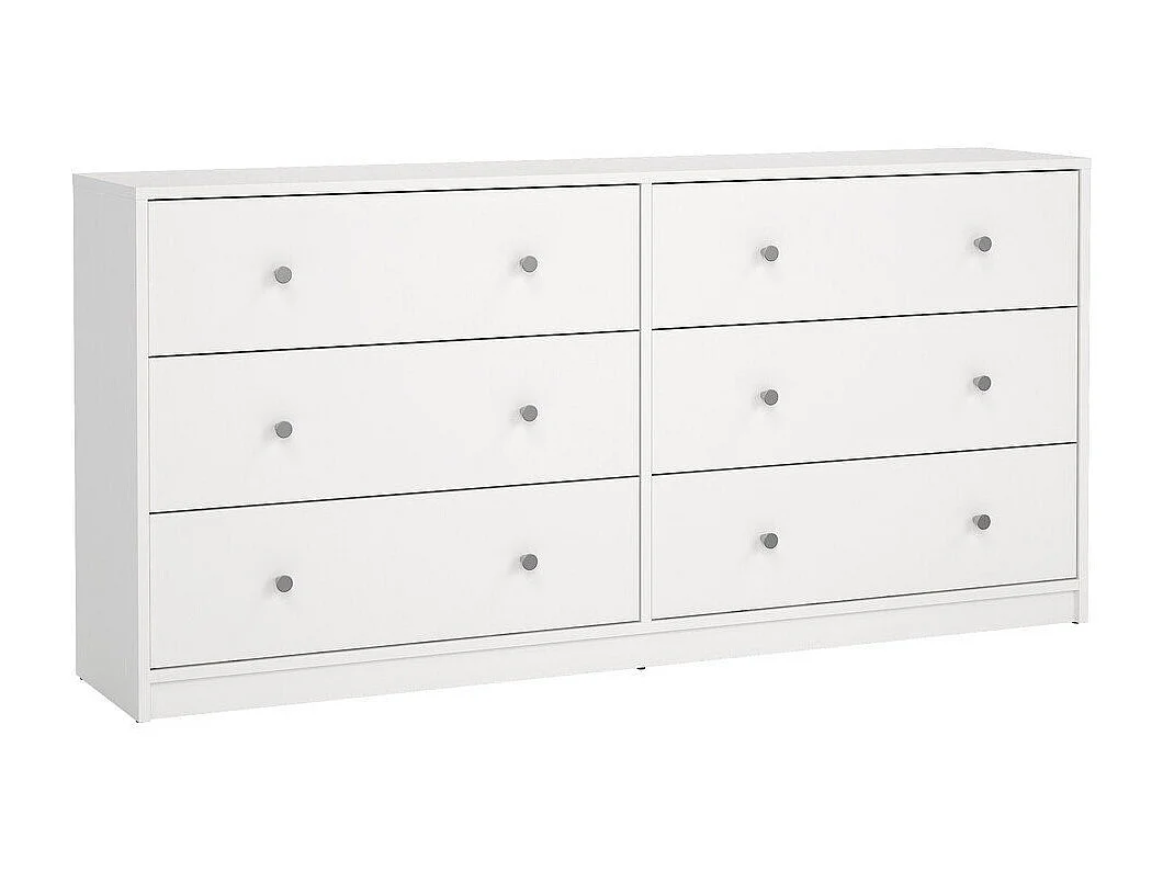 Maria kommode breed met 6 lades, wit.