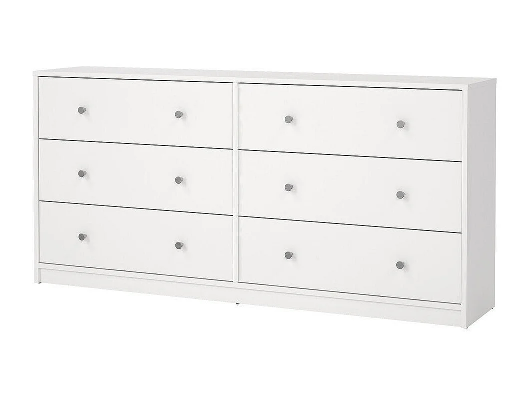 Maria kommode breed met 6 lades, wit.