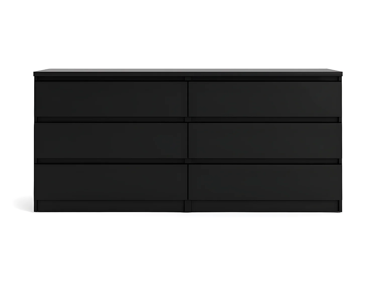 Nada Commode large avec 6 tiroirs, noir mat.