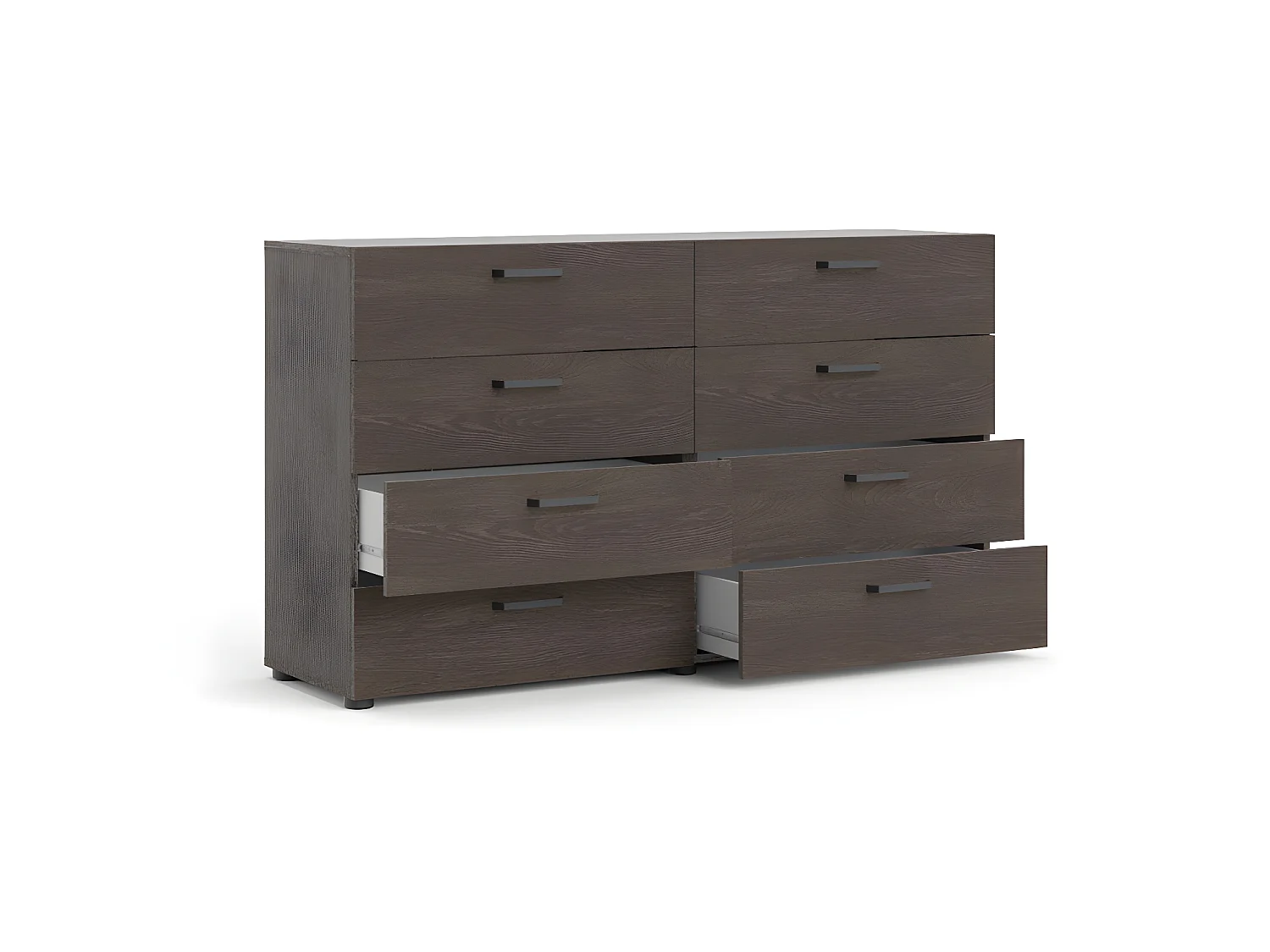 Dallas kommode 8 laden donker gebeitst eiken decor.