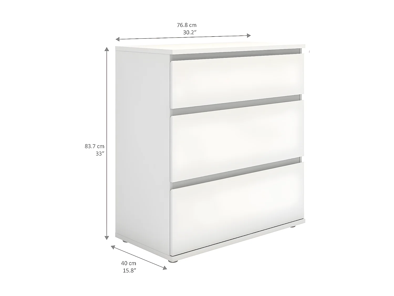 Nora ladekast 3 lades wit.