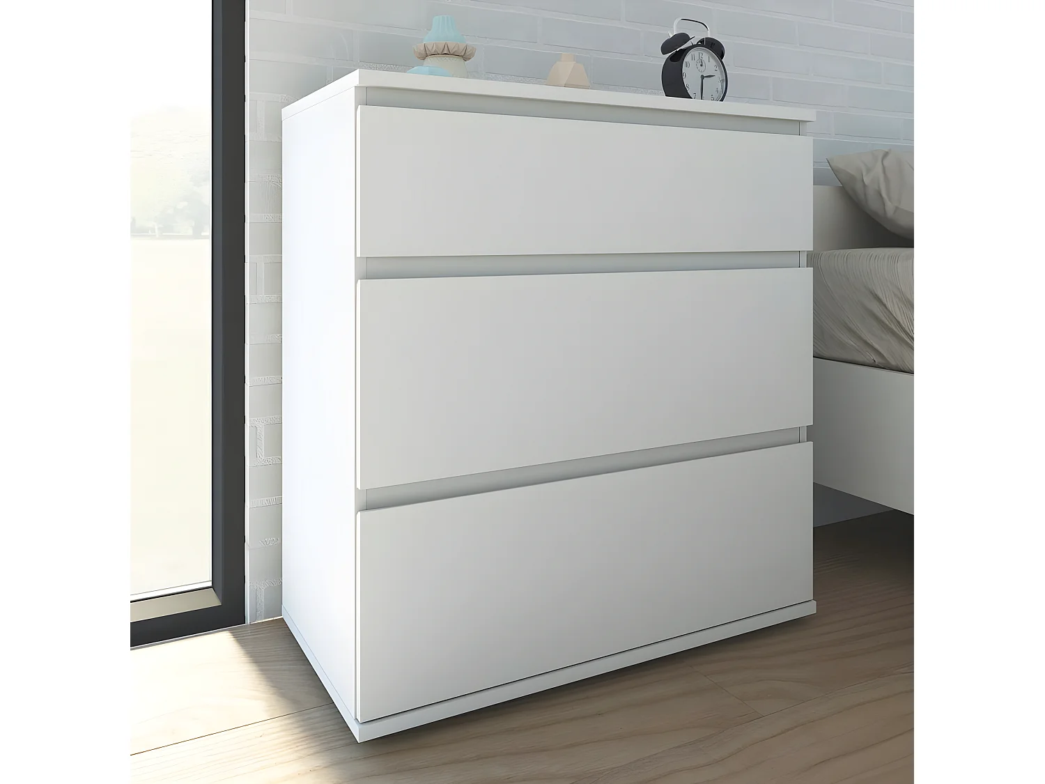 Nora ladekast 3 lades wit.