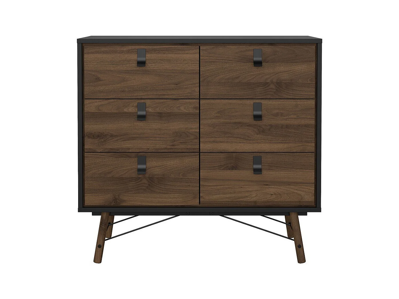 Commode double 6 tiroirs avec piètement métallique L101,8 cm - JOYCE