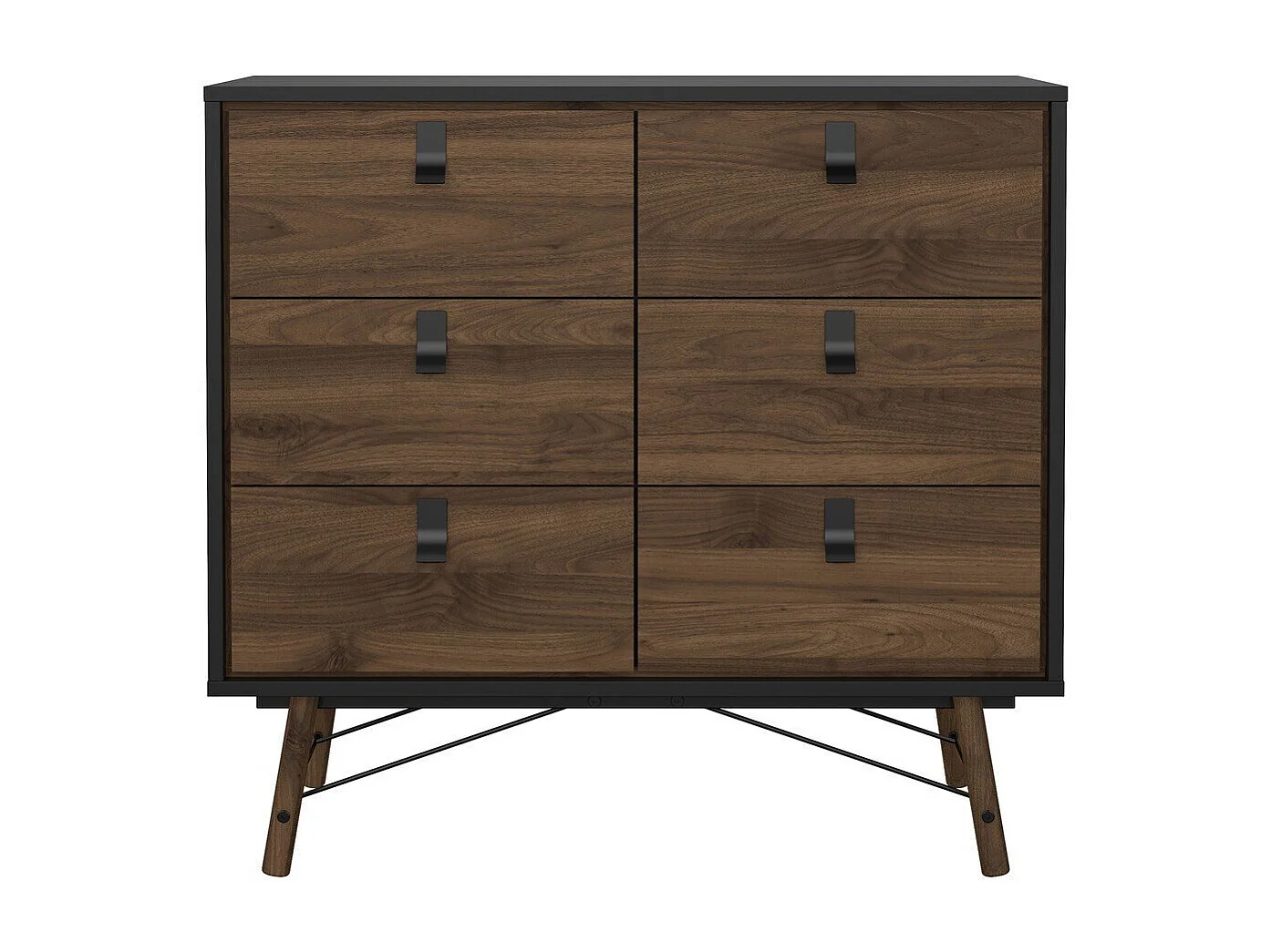 Commode double 6 tiroirs avec piètement métallique L101,8 cm - JOYCE