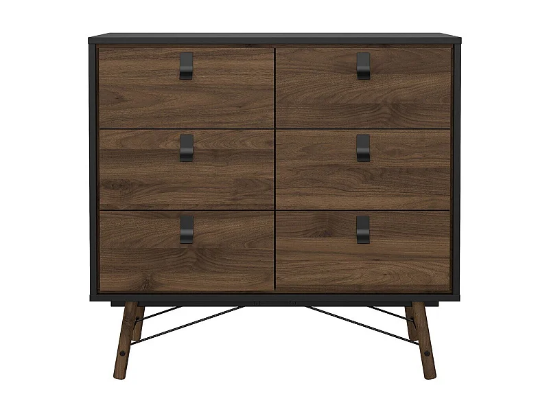 Commode double 6 tiroirs avec piètement métallique L101,8 cm - JOYCE