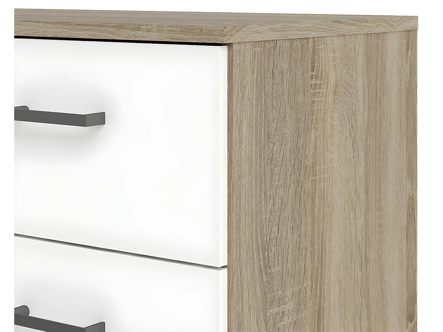 Spell Ladekast breed 4 kleine en 4 grote laden eiken decor, wit.