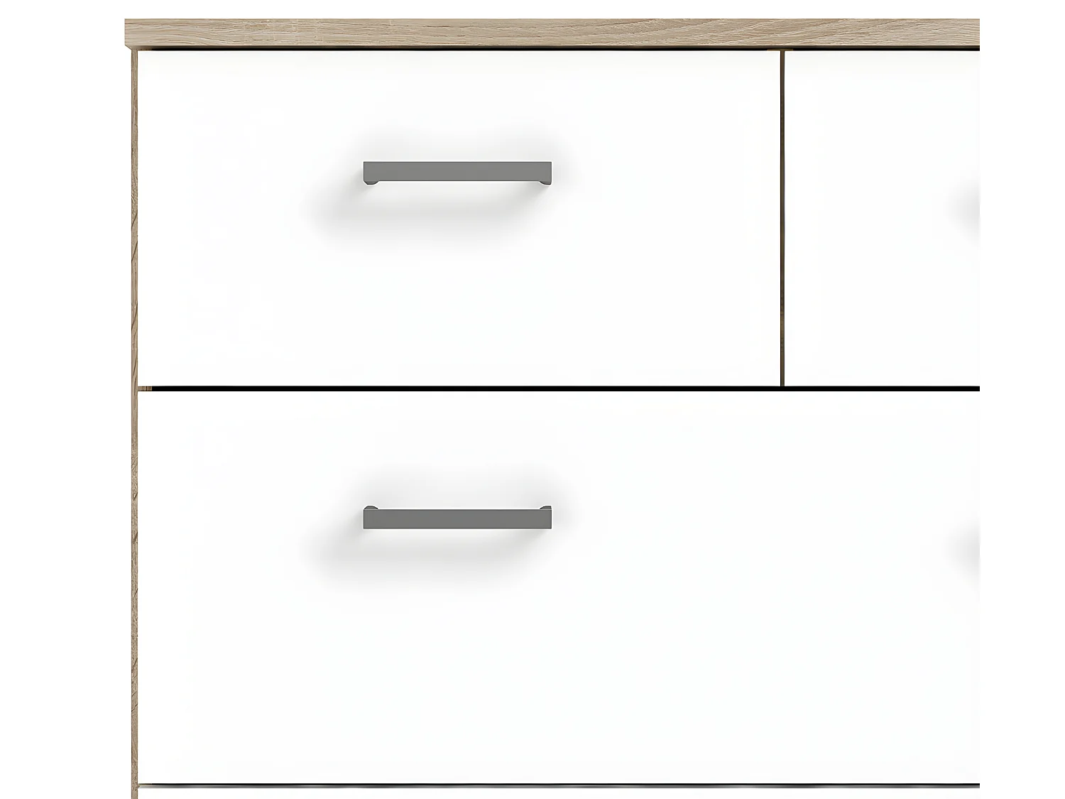 Spell Ladekast breed 4 kleine en 4 grote laden eiken decor, wit.