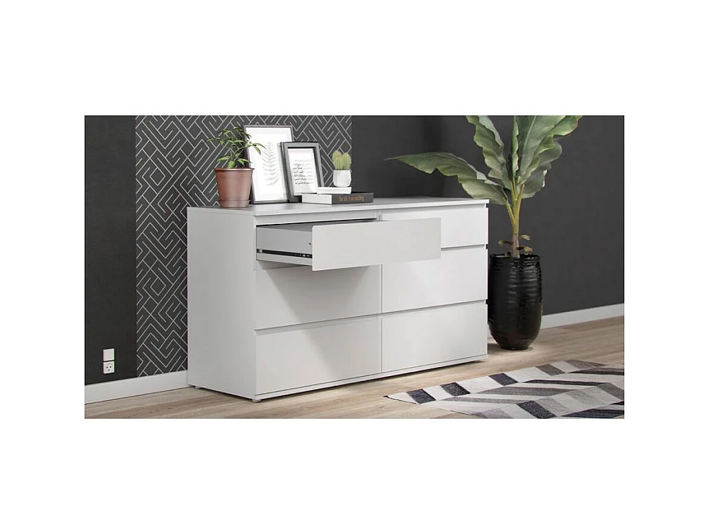 Nora kommode 6 lades wit.