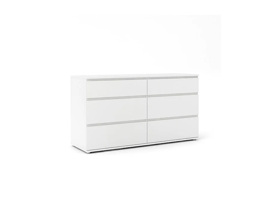Nora kommode 6 lades wit.