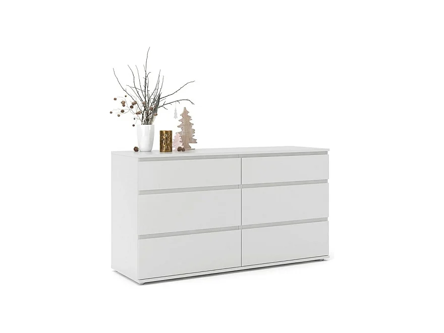 Nora kommode 6 lades wit.