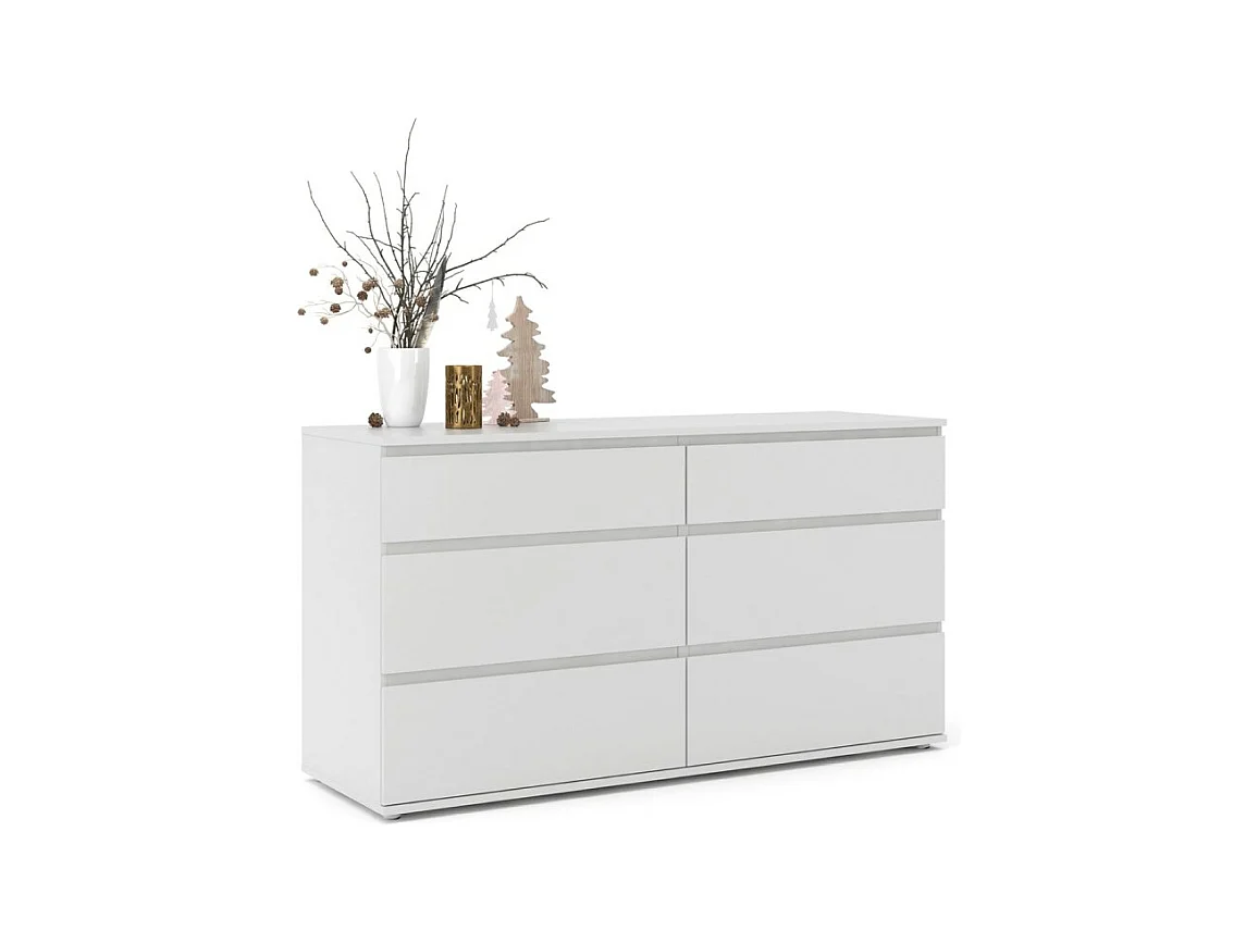 Nora kommode 6 lades wit.