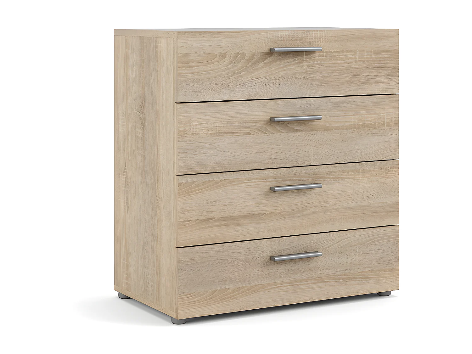 Cómoda Petra con 4 cajones decoración roble.