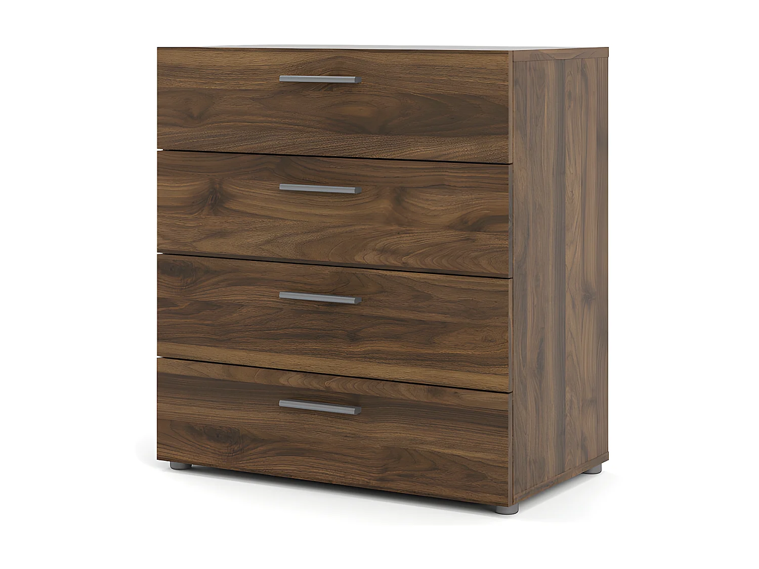 Petra Commode à 4 tiroirs, imitation noyer.