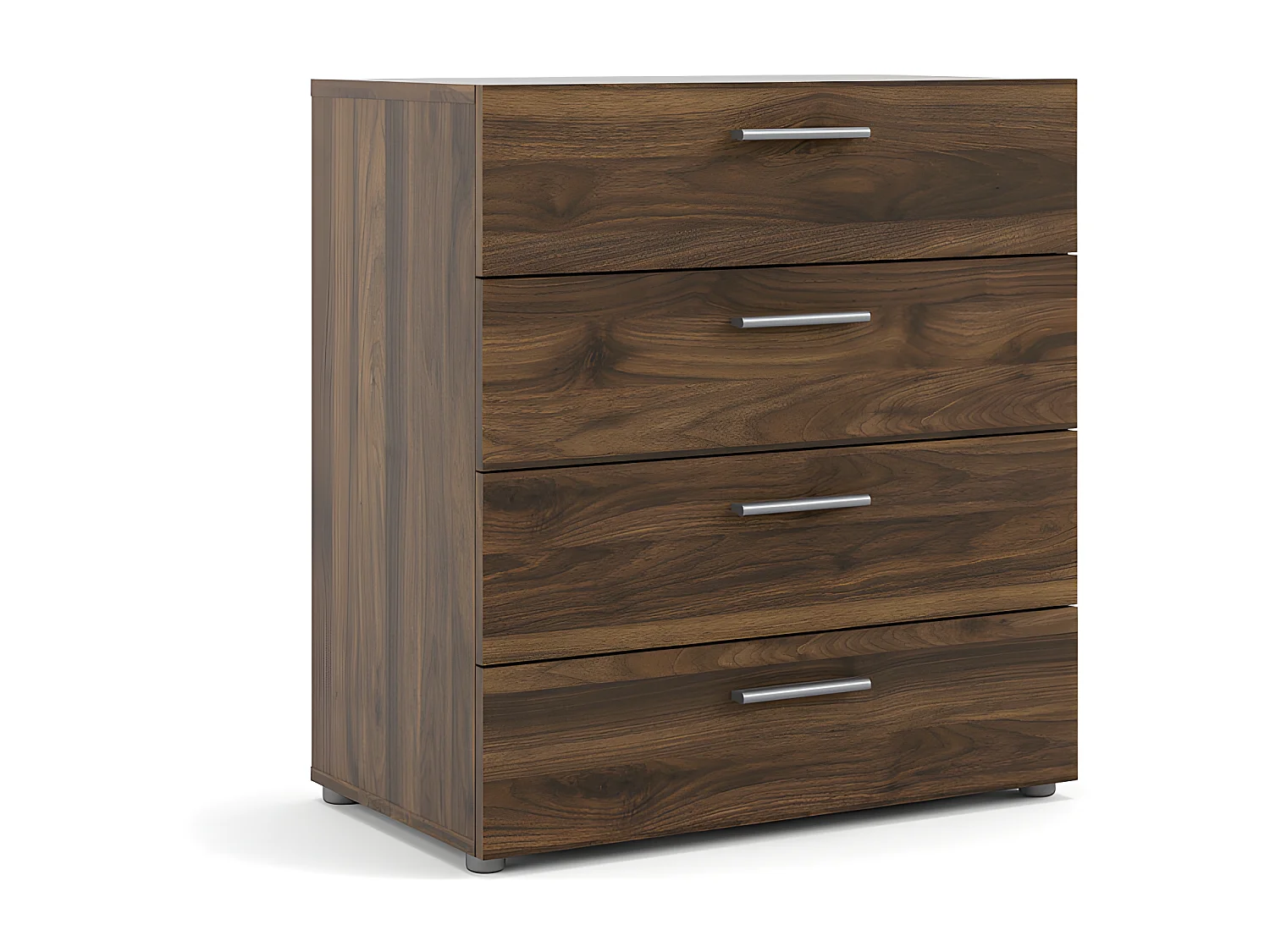 Petra Commode à 4 tiroirs, imitation noyer.