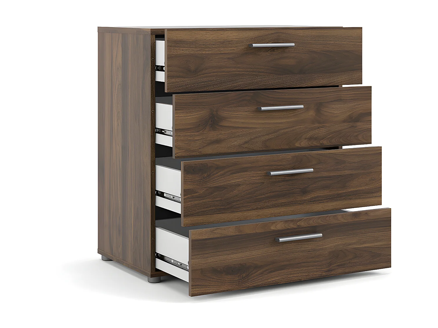 Petra Commode à 4 tiroirs, imitation noyer.