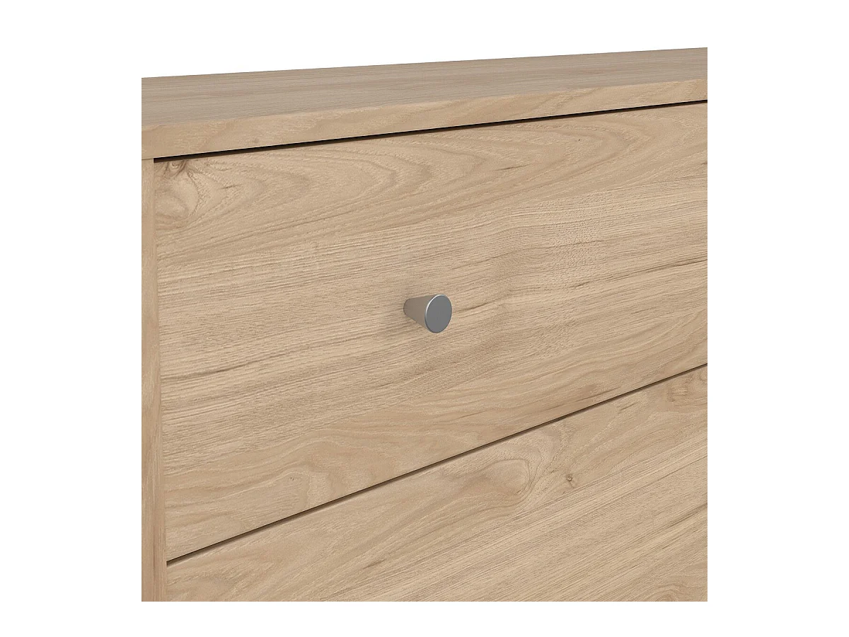 Maria kommode breed met 6 lades, licht notenhout.