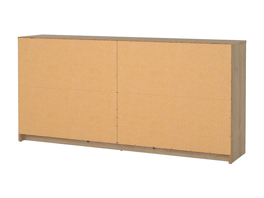 Maria kommode breed met 6 lades, licht notenhout.