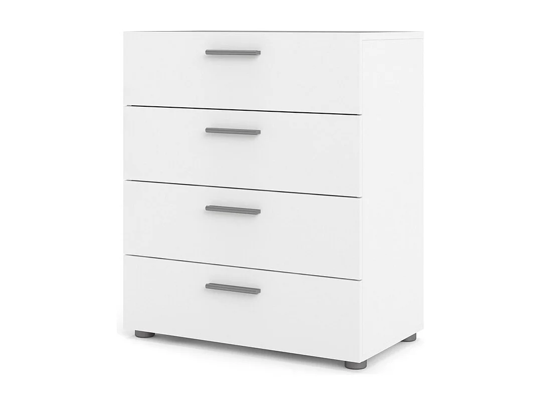 Petra Commode 4 tiroirs blancs.