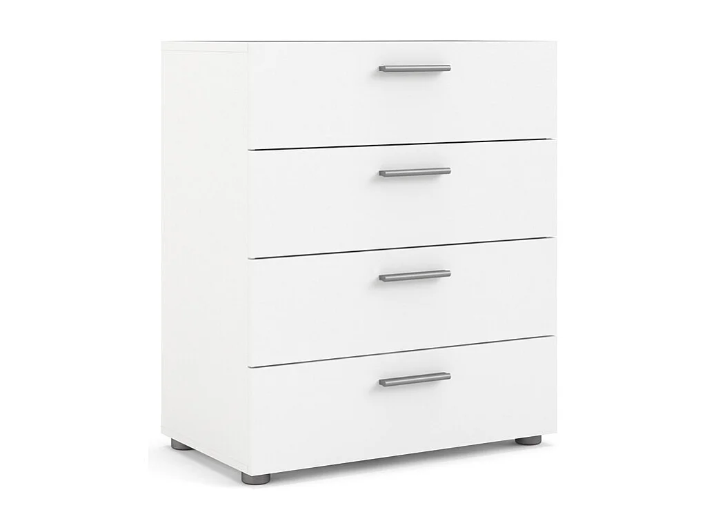 Petra Commode 4 tiroirs blancs.