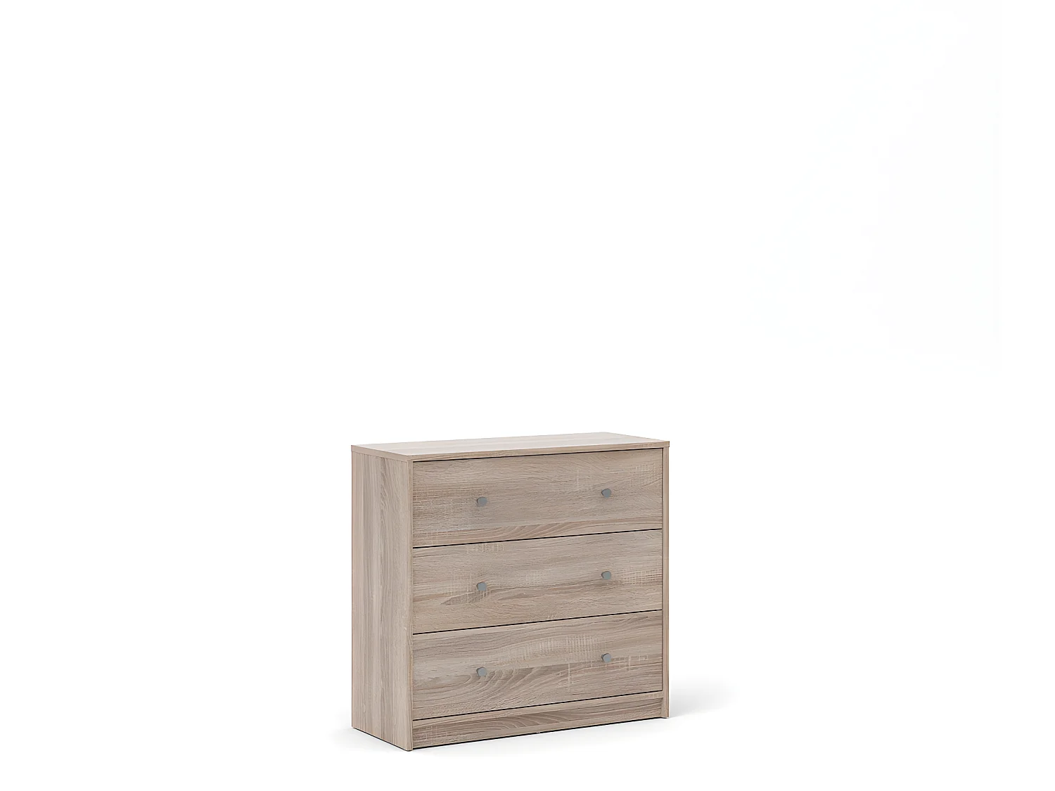 Maria Commode basse avec 3 tiroirs, coloris chêne truffe.